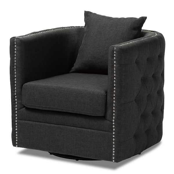 Baxton Studio Micah Gray Fabric Swivel Chair