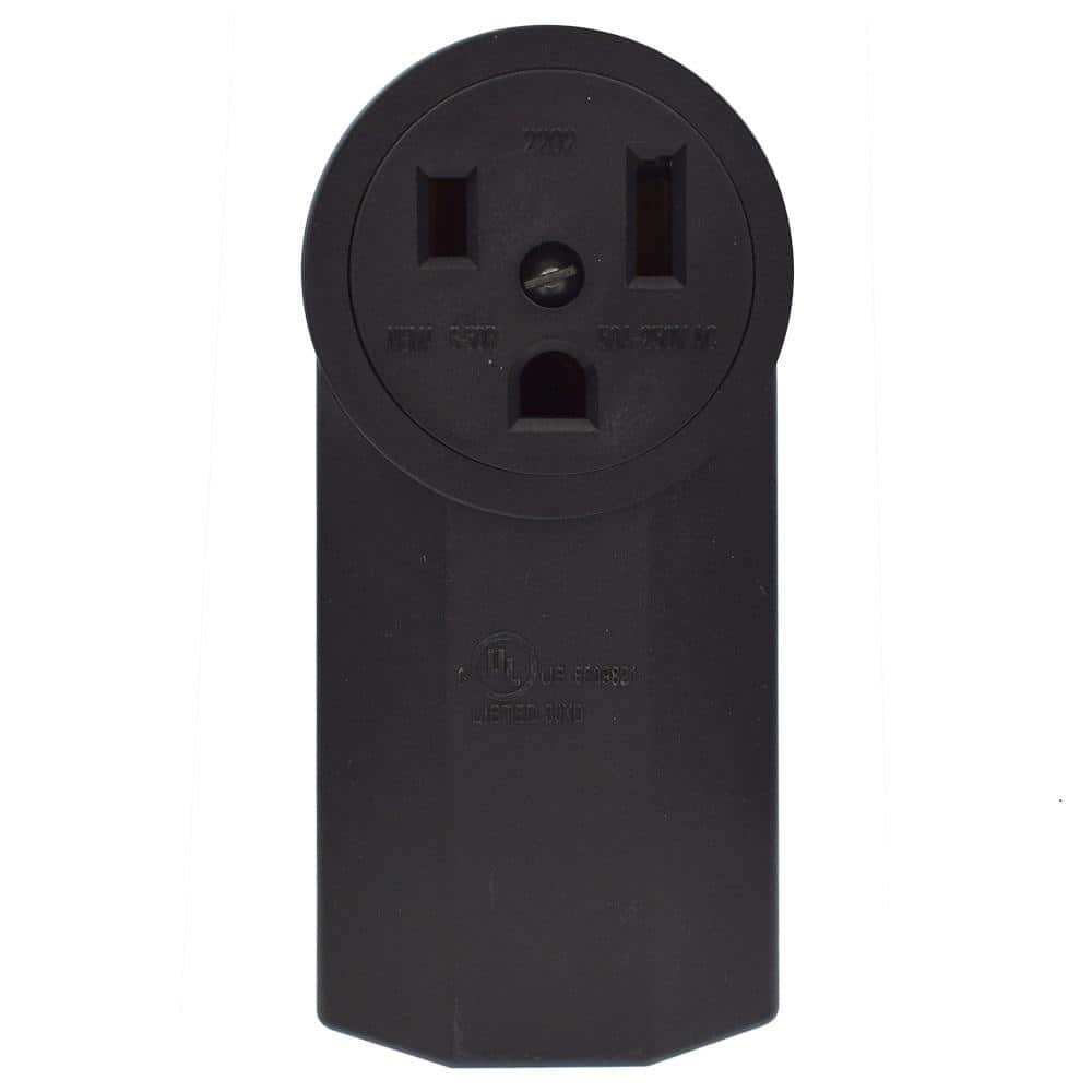 50 Amp 250-Volt, NEMA 6-50R Surface Mount Power Outlet, Single Straight Blade Range and Dryer Outlet Grounding, Black price history on PriceWatchPro