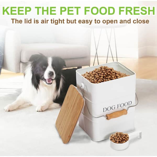 Dog Food Storage Container 5-6 Metal Pet Snacks Canister with
