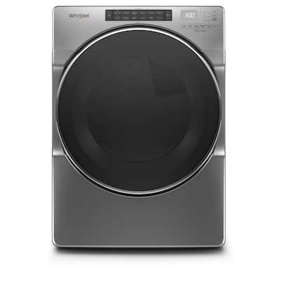 7.4 cu. ft. 240-Volt Chrome Shadow Stackable Electric Dryer with Steam and Wrinkle Shield Plus Option, ENERGY STAR