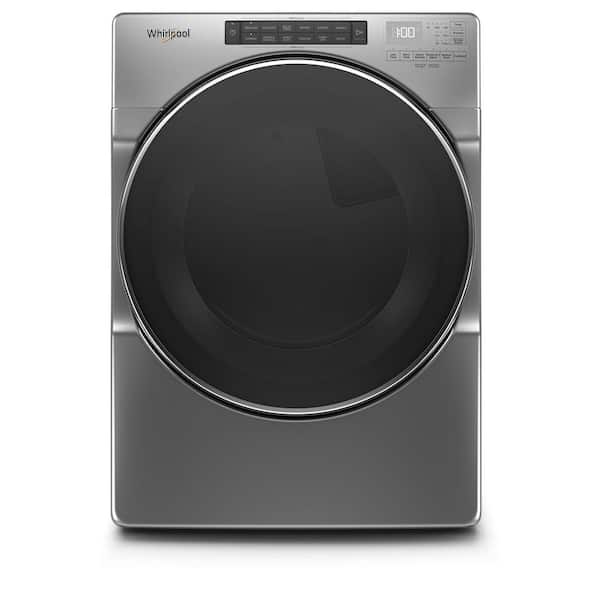 Whirlpool 7.4 cu. ft. 240-Volt Chrome Shadow Stackable Electric Dryer with Steam and Wrinkle Shield Plus Option, ENERGY STAR