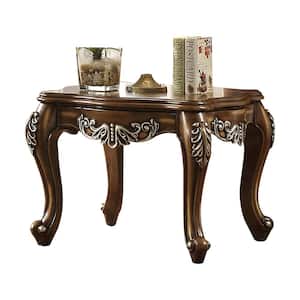 Latisha 30 in. Antique Oak Square Wood Top End Table