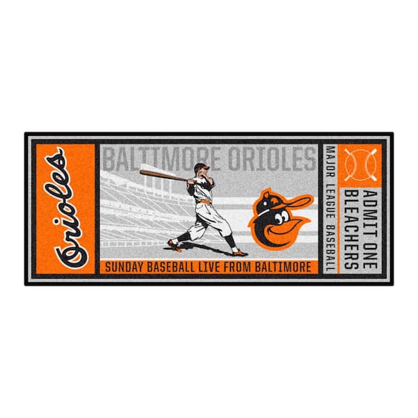 Baltimore Orioles Gray 2 ft. 6 in. x 6 ft. Ticket Runner Area Rug