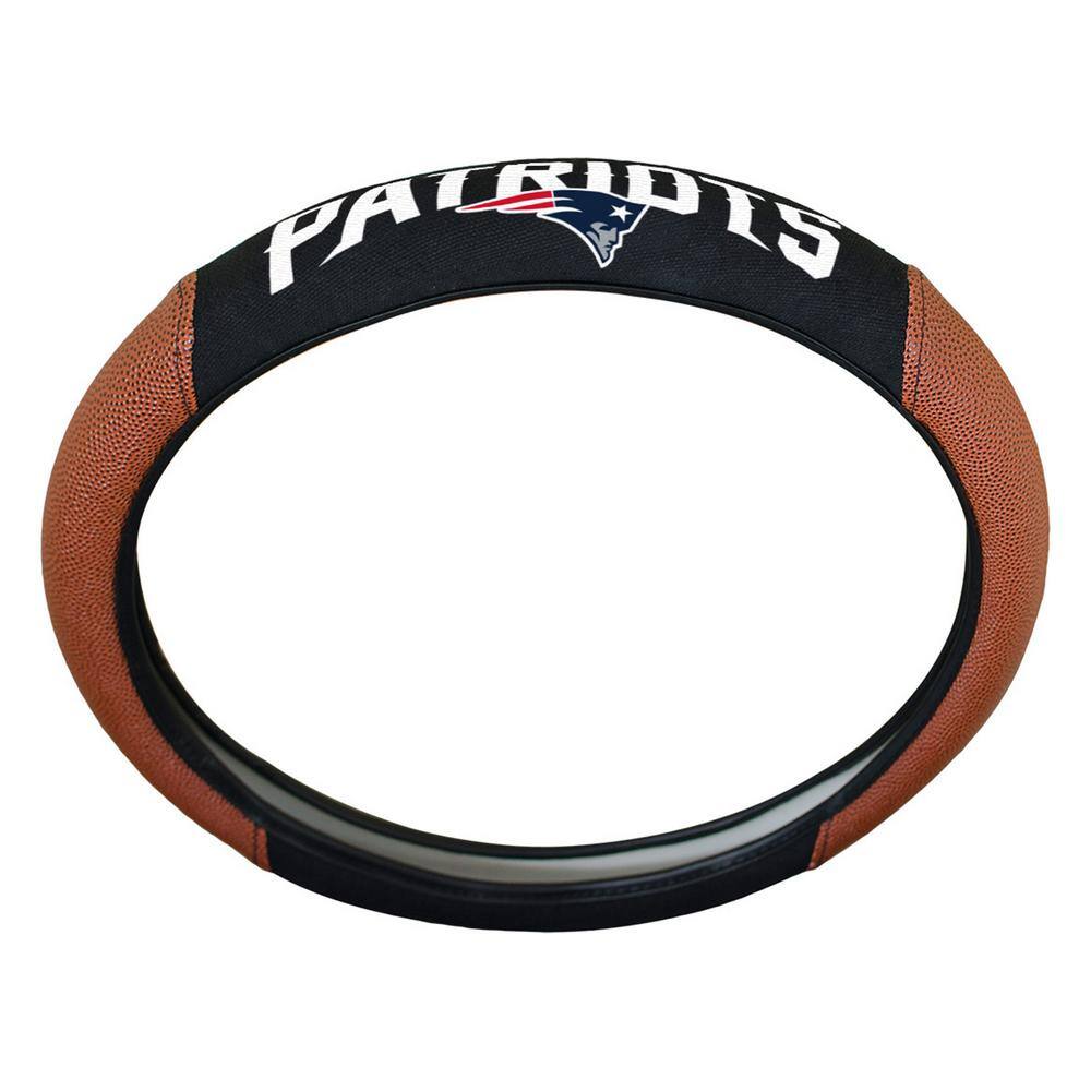 FANMATS 62100 New England Patriots Football Grip Steering Wheel Cover 15 Diameter 
