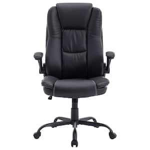 Costway 500 lb. Black Executive PU Leather Adjustable Height Computer Desk  Chair Massage Office Chair GHM0087BK - The Home Depot
