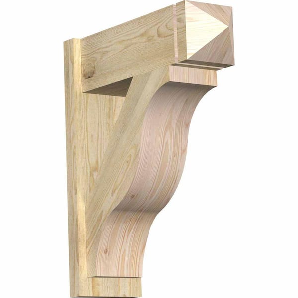 Ekena Millwork 8 in. x 28 in. x 24 in. Douglas Fir Fuston Arts and Crafts Rough Sawn Outlooker