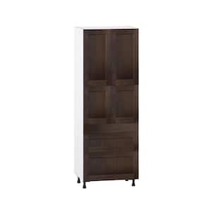 Georgetown 30 in. W x 24 in. D x 84.5 in. H Assembled Pantry Kitchen Cabinet in Chestnut with 3-Drawers
