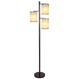 Liam 74 in. Bronze Dimmable Lantern Tree LED Floor Lamp