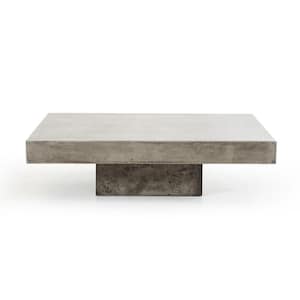 43 in. Gray Rectangle Concrete Top Coffee Table