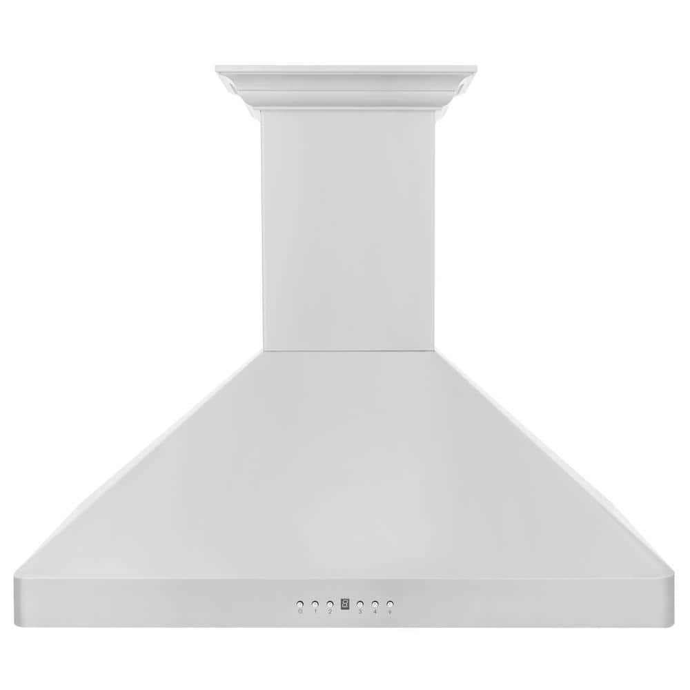 ZLINE Kitchen and Bath 30 in. 400 CFM Ducted Vent Wall Mount Range Hood in Stainless Steel with Built-in CrownSound Bluetooth Speakers, Brushed 430 Stainless Steel