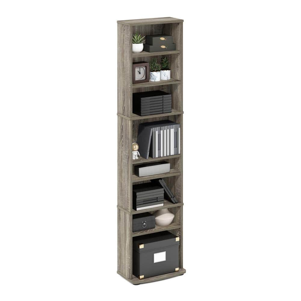 Tall French Oak Particle Board Multimedia Storage Tower