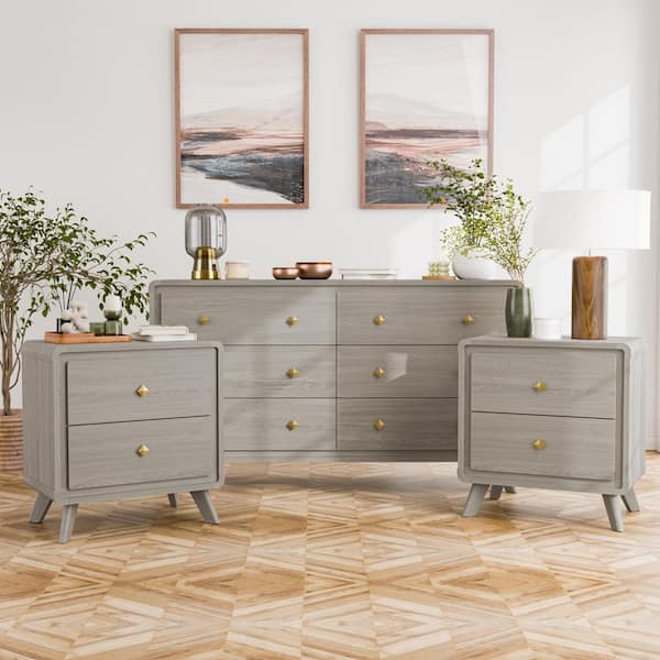 slim fit dress slacks Ashley Furniture Lodanna Gray King Panel Storage Bedroom Set with Mirrored Dresser and Nightstand main image 1