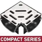 Compact Series 90 Corner for 3.2 in. D Trench and Channel Drain Systems w/ Stainless Steel Grate
