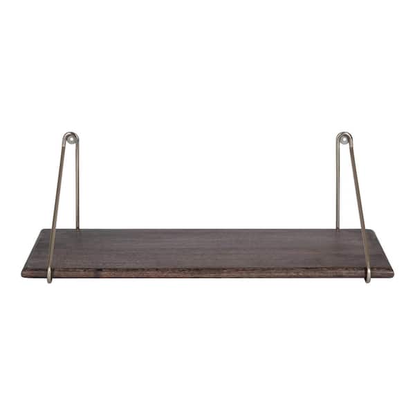 Kate and Laurel Palone 8.00 in. x 24.00 in. x 8.00 in. Gray Wood Floating Decorative Wall Shelf without Brackets