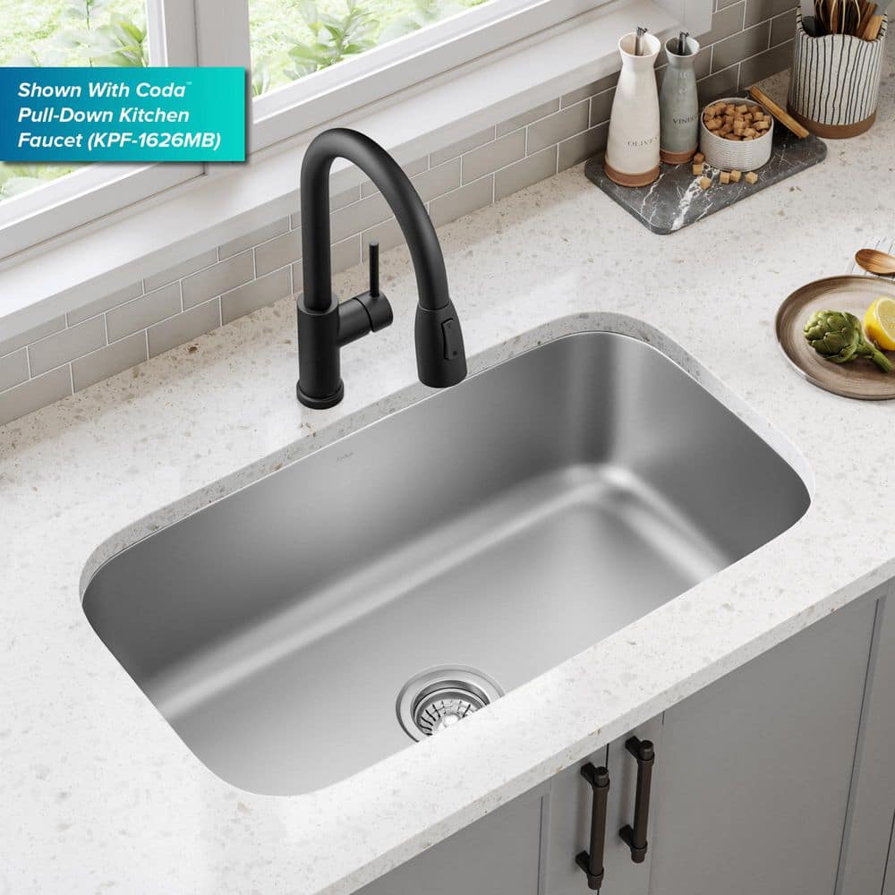 Premier 31.5-inch Stainless Steel Undermount Single Bowl Kitchen Sink