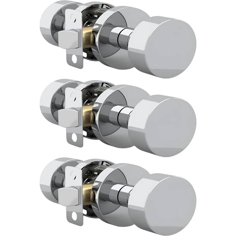 Buena Metal Polished Chrome Hall/Closet Passage Door Knob with Reversible Heavy Duty Features, 3 Pack price history on PriceWatchPro