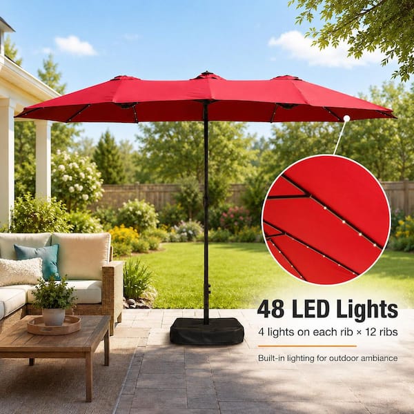large red patio umbrella 13Ft Weatherproof Reinforced Rib this umbrella provides excellent value and a stylish addition to any outdoor living space. Clihome 13 ft. Large Patio
