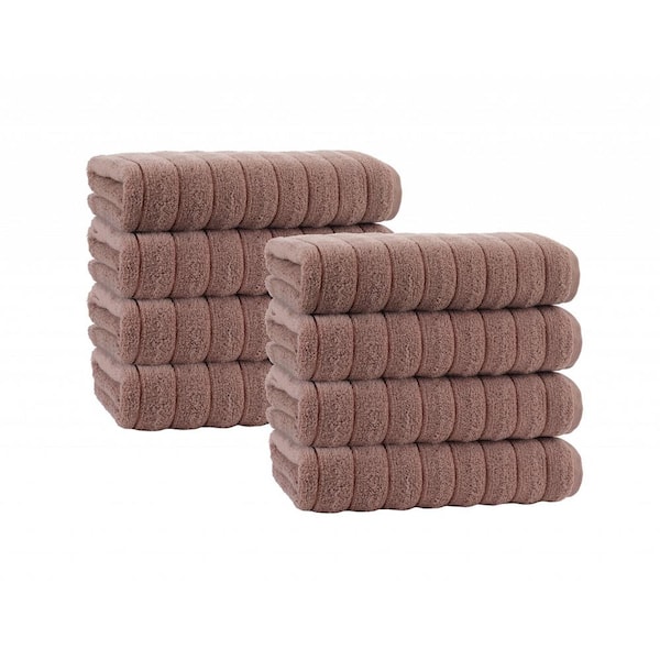 Unbranded Vague 8-Piece Beige Turkish Cotton Hand Towels
