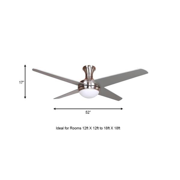 52 In 4 Blade Silver Black Ceiling Fan, Are Light Kits For Ceiling Fans Interchangeable