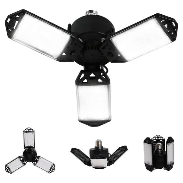 80-Watt 8000 Lumen LED Garage Ceiling Light with 3 Adjustable Panels 6500K Daylight for Workshop and More