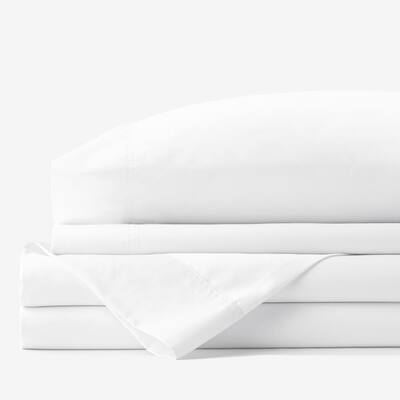 Company Cotton White Solid Bamboo Cotton Sateen King Sheet Set
