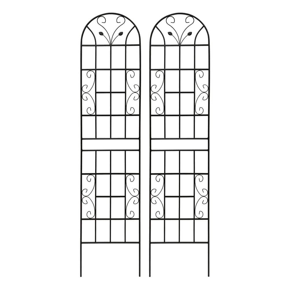 2 Pack 86.7 in. x 19.7 in. Black Iron Metal Outdoor Garden Trellis Rustproof Trellis for Climbing Plants Flower Support price history on PriceWatchPro