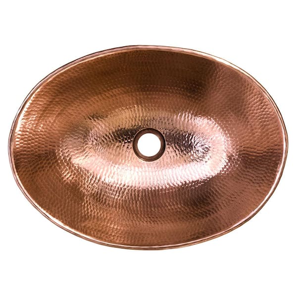 Premier Copper Products Oval Wired Rim Hammered Copper Vessel Sink in Polished Copper Premier Copper Products Oval Wired Rim Hammered Copper Vessel Sink in Polished Copper