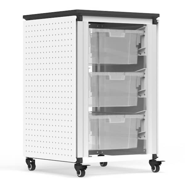 Mobile & Portable Single Modular Storage Cabinet with Large Bins