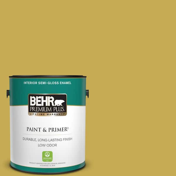 BEHR PREMIUM PLUS 1 gal. #380D-6 Leapfrog Semi-Gloss Enamel Low Odor Interior Paint & Primer