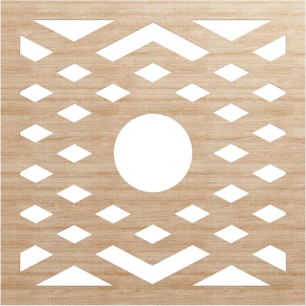 0.25 in. x 34 in. x 34 in. Wood Medallion Moulding