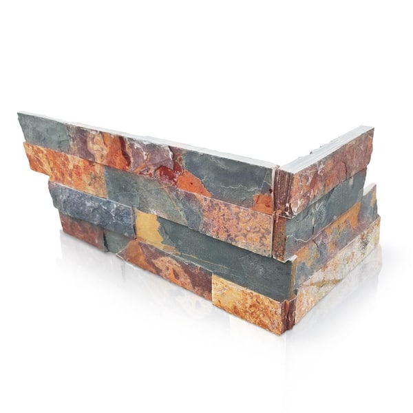 California 6 x 16 x 8 in. Gold Stone Natural Stacked Veneer Corner Siding Exterior/Interior Wall Tile 2-Box/14.6 sq. ft.