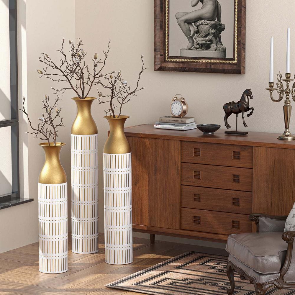 24 in. 28.7 in. 33.5 in. H Large Floor Vases Modern Home Decorative Glazed 