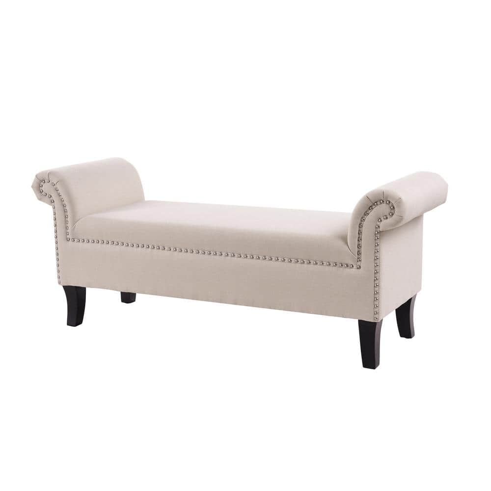 Jennifer Taylor Kathy Roll Arm Entryway Accent Bench Sky Neutral 2413-970