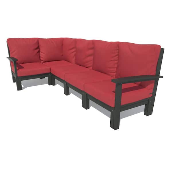 Highwood Bespoke Deep Seating 5-Piece Plastic Outdoor Sectional Set with Cushions