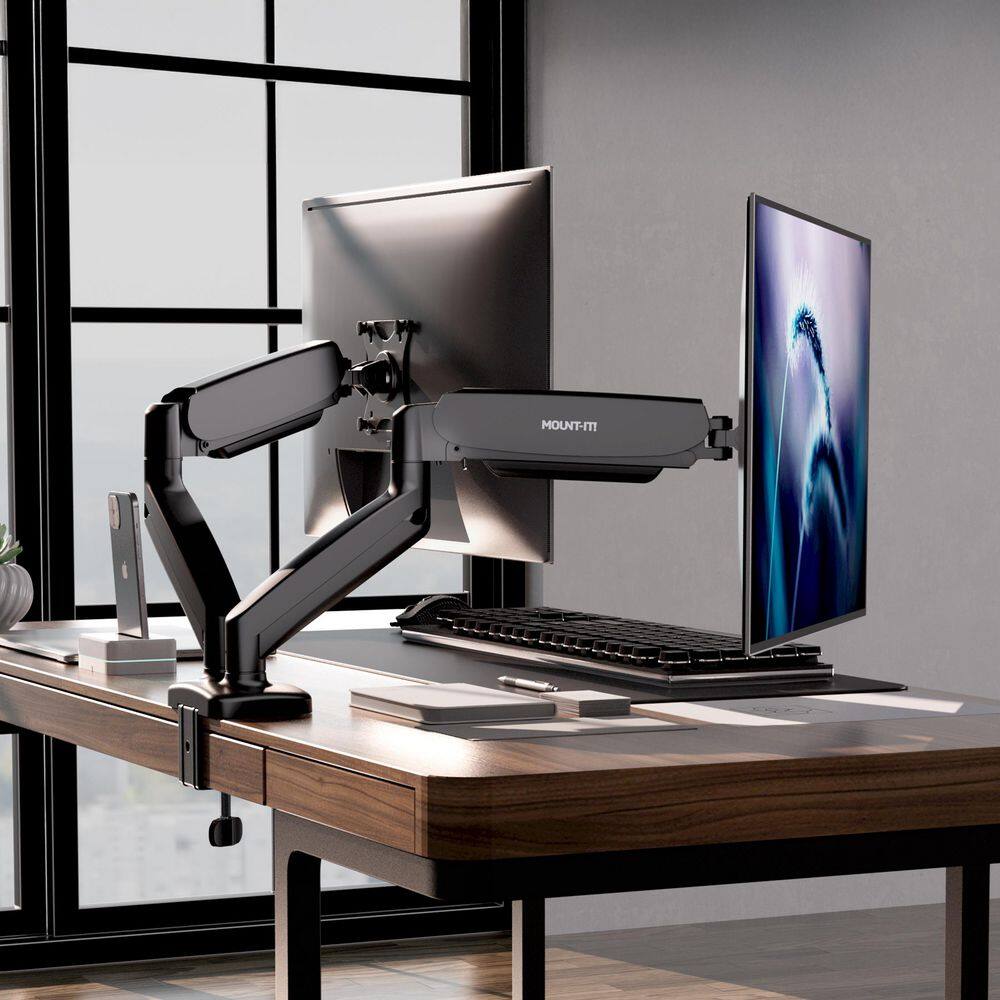 Mount-It! Dual Monitor Desk Mount MI-1882BLK - Thumbnail 5