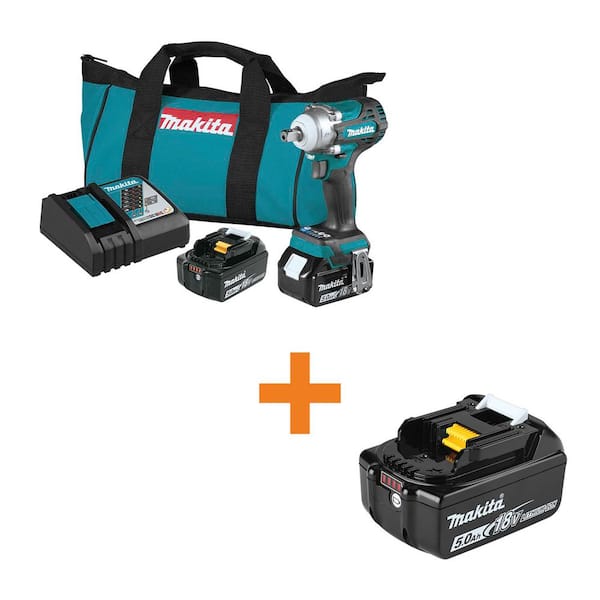 18V LXT Brushless 4-Speed 1/2 in. sq. Drive Impact Wrench Kit with Detent Anvil (5.0Ah) with 18V LXT Battery 5.0Ah