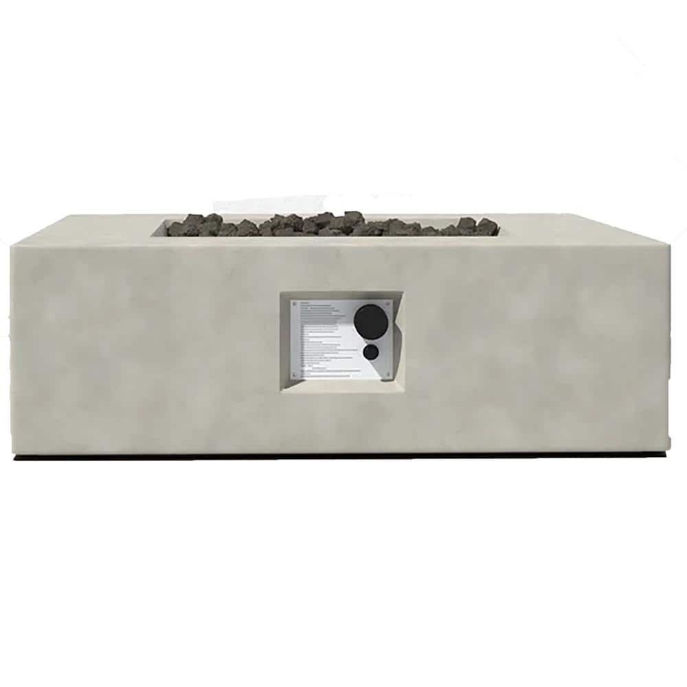 Natural Concrete Square Gas Fire Pit Table