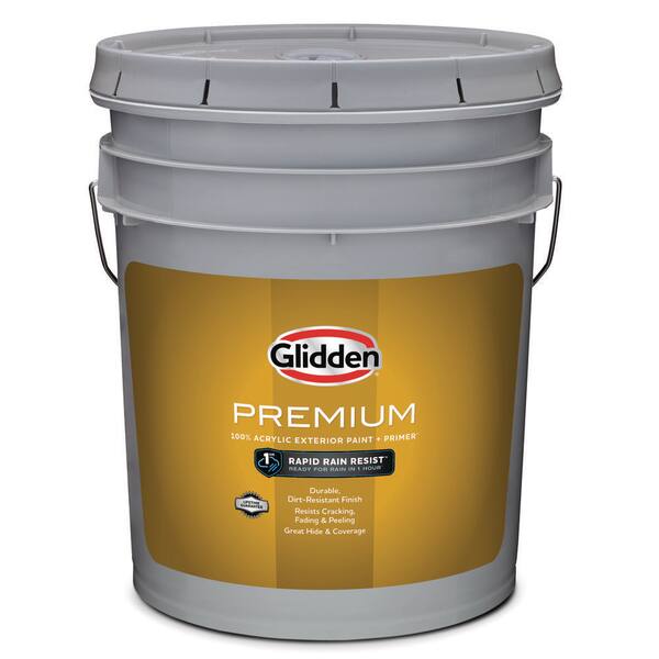 Glidden Premium 5 gal. PPG1040-7 Goblin Satin Exterior Latex Paint