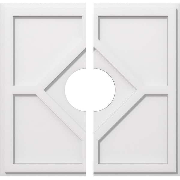 Ekena Millwork 1 in. P X 8-1/4 in. C X 24 in. OD X 6 in. ID Embry Architectural Grade PVC Contemporary Ceiling Medallion, Two Piece
