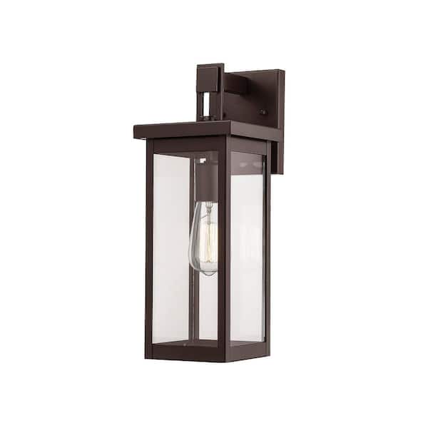 Millennium Lighting 16 in. 1-Light Powder Coat Bronze Outdoor Wall-Light Sconce with Clear Glass