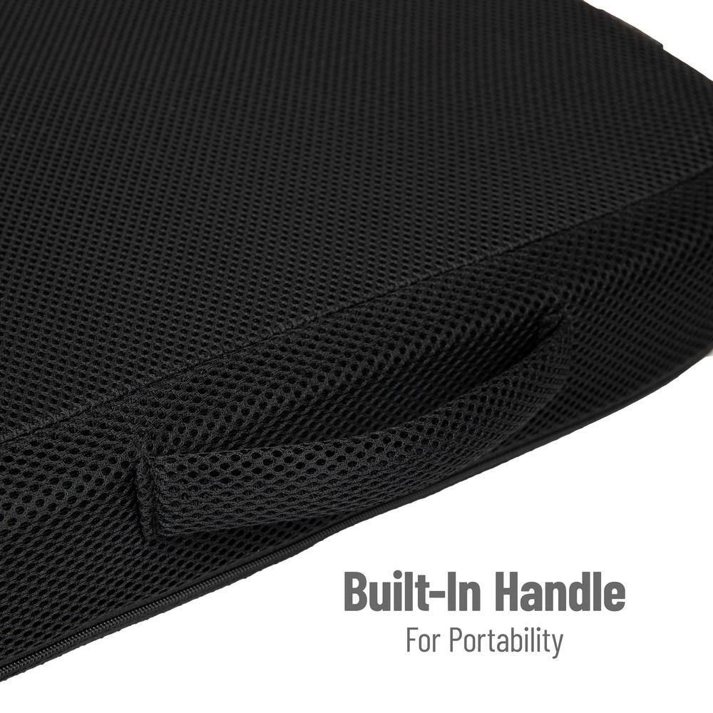 Black Memory Foam Ergonomic Seat Cushion with Mesh Cover