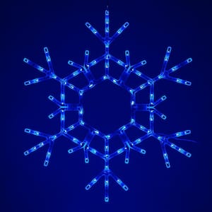 36 in. 105-Light LED Blue Folding Snowflake Decoration