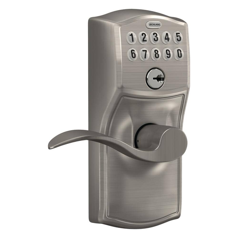 Satin Nickel Electronic Keypad Entry Lock with Lever
