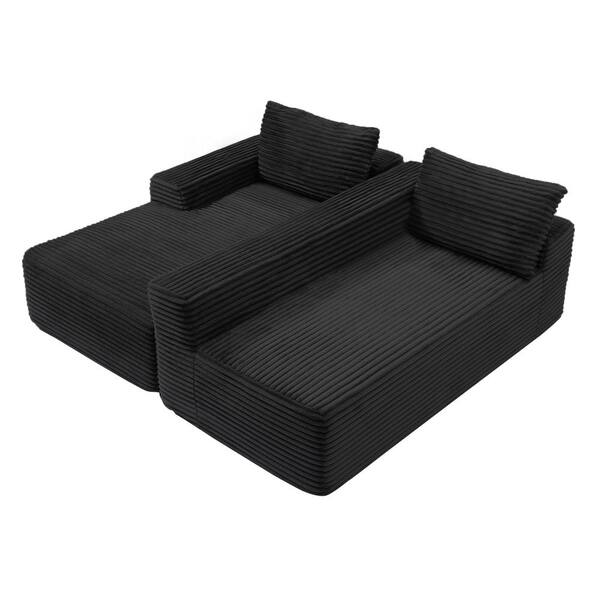 UOI 97 in Wide Modular Sectional Corduroy L-Shape Sofa with Deep