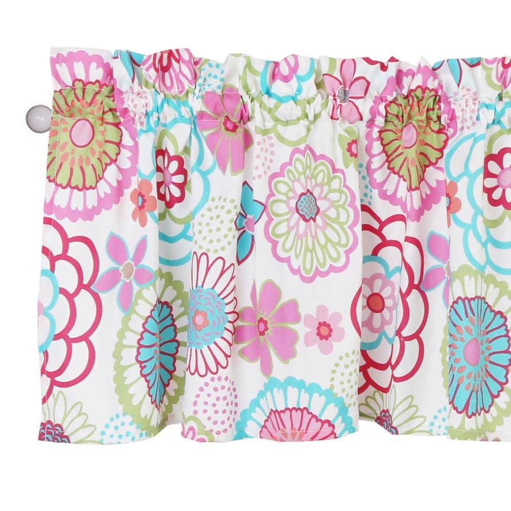 Colorful Floral Polyester Rod Pocket Window Valance 54" x 15"