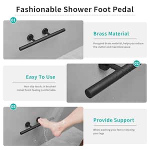 12 in. Wall Mounted Corner Shower Footrest Bar for Shaving Legs in Matte Black