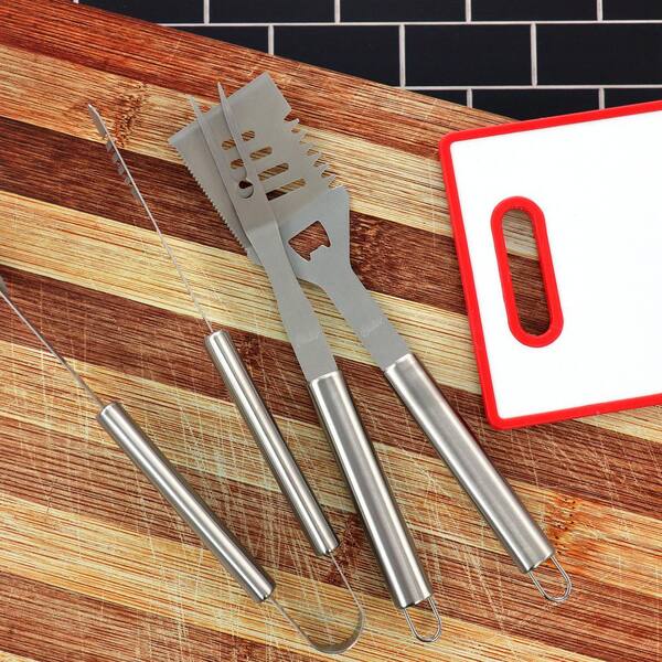 Oster Baldwin 3 Piece Stainless Steel Barbecue Tool Set in