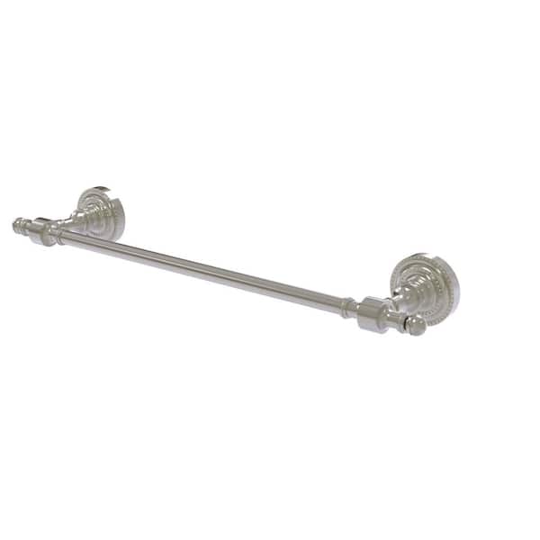 Allied Brass Retro Dot Collection 36 in. Wall Mounted Towel Bar in Satin Nickel