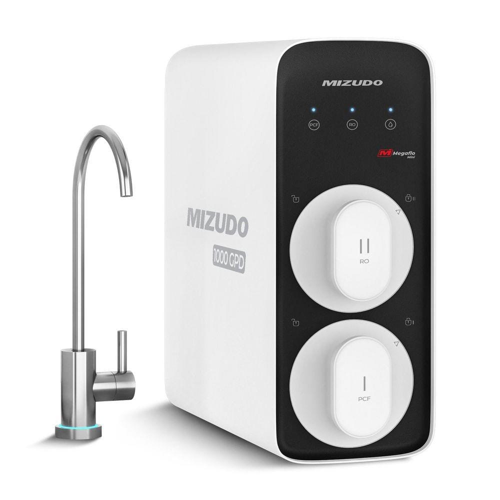 Megaflo Mini 8-Stage Tankless Reverse Osmosis System, 1000 GPD Under Sink RO Water Filter with Faucet, CSA Certified