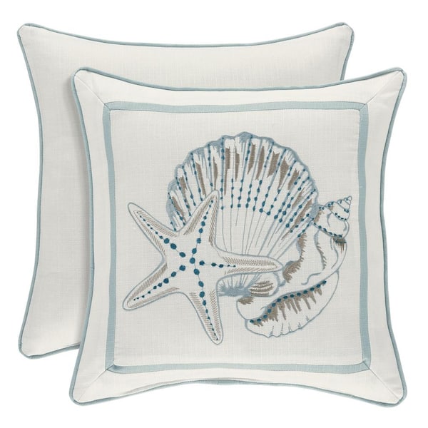 Unbranded Water'S Edge Aqua 16 in. Square Pillow